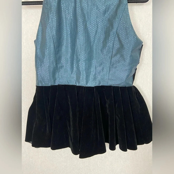 Vintage Kenzo velvet suede silk lined sleeveless  peplum dress top Sz 38 - Picture 9 of 16